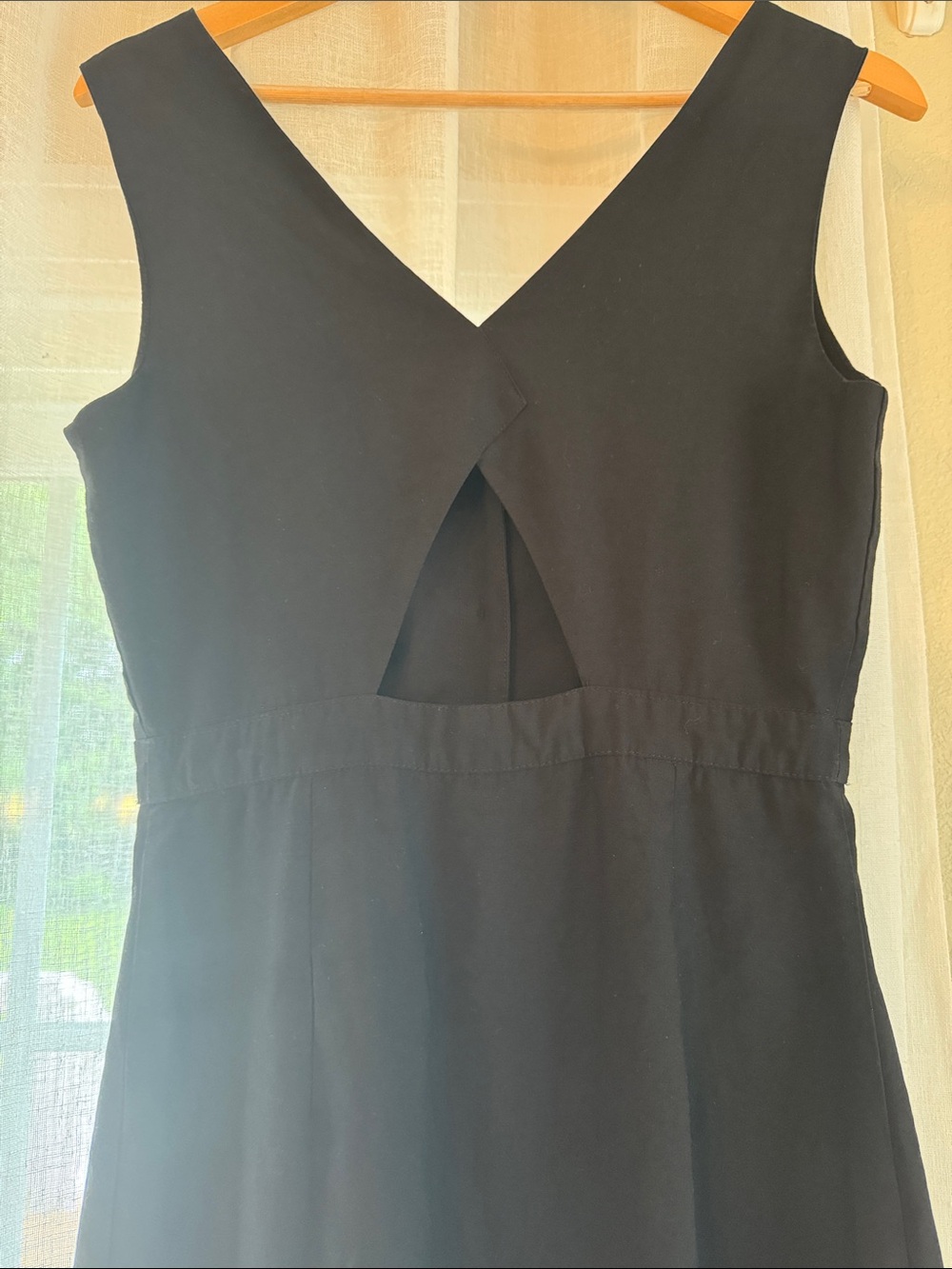 GILLI Classic Black Button-Front V-Neck Midi Dress size Small - Picture 4 of 5